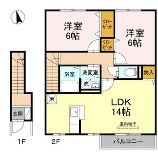 サニーコート A棟【2階】の間取り