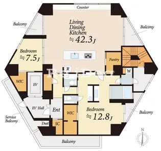 THE DOORS 広尾【3階】の間取り