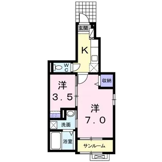 サンパレス春日山I【1階】の間取り