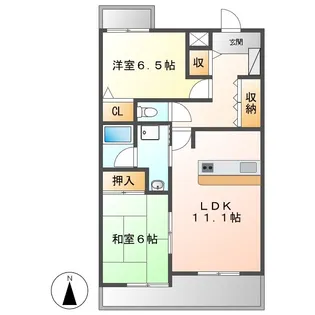 シティーガーデン善進本町【2階】の間取り