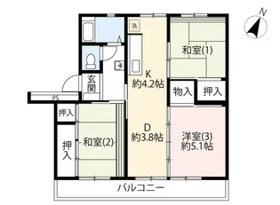 UR町田山崎【5階】の間取り