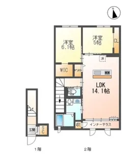 クラポティ新涯【2階】の間取り