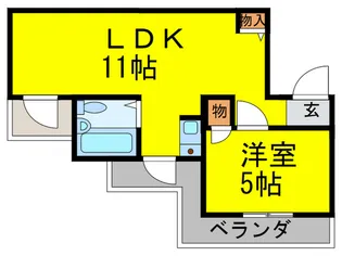 アメニティ-大東5番館【1階】の間取り
