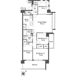 ザ・ケンジントン・レジデンス横濱片倉【3階】の間取り