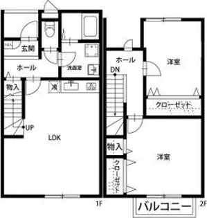 アスピリア ボンヌ ジュルネー【1階】の間取り