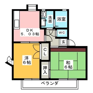 メゾン小杉 E【2階】の間取り