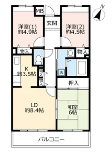URフレール東芦屋町【3階】の間取り