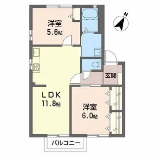 ディアスタウン C棟【2階】の間取り