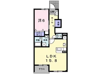 フローリア漣 4号館【1階】の間取り