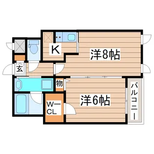 グランビュー晩翠通【3階】の間取り