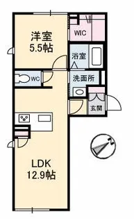 クッラ ディ ヴェント 橋本町【1階】の間取り