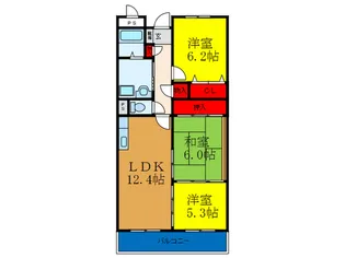 カ-ム淀川【4階】の間取り