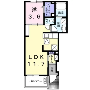 ラ ・ ファミ一ユII【1階】の間取り