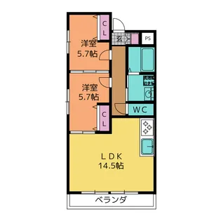 シティライツ栄【1階】の間取り