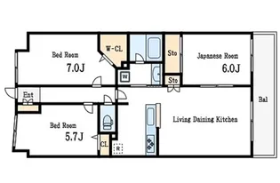 ダイヤパレス船堀【3階】の間取り