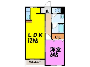 カーサ・デル・リーゾ【3階】の間取り