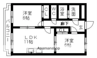 VILLA桜ヶ丘【3階】の間取り