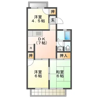 阿波屋ハイツ【1階】の間取り