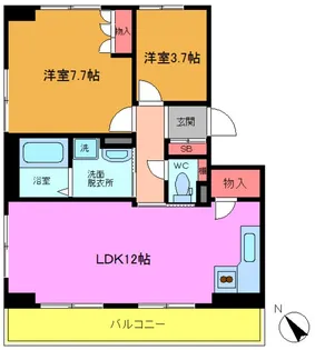 グロースメゾン海神 B【1階】の間取り
