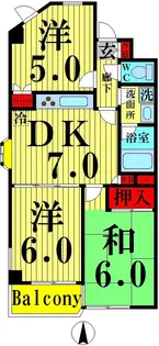 ツイン21堀家【5階】の間取り