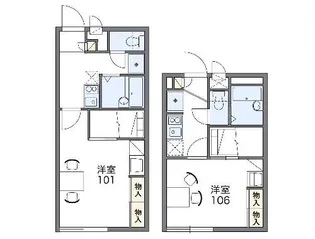 レオパレスぐりとぐら【1階】の間取り