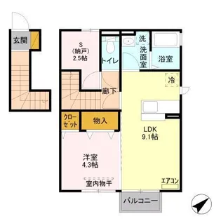 ハピネスつくば【2階】の間取り