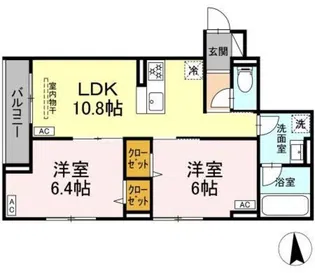 セレスティア鹿浜【2階】の間取り
