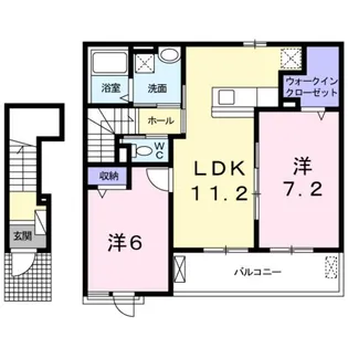 トレインビュー船穂A【2階】の間取り