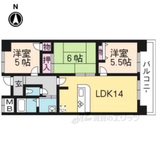 サンロイヤル栗東【2階】の間取り