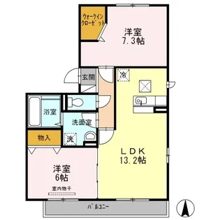 ベルパージュ B棟【1階】の間取り