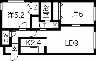 コアハート菊水【4階】の間取り