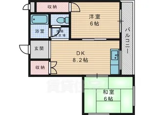 パールハイツ楠葉【4階】の間取り