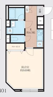「防音マンション」サウンドフリー蒲田駅前【4階】の間取り