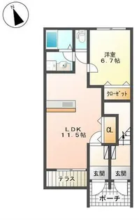 セレーノ・東栖【1階】の間取り