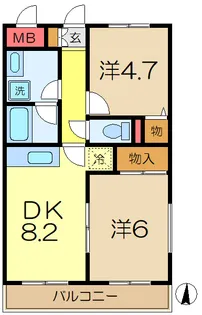 エスポワール大岡2【2階】の間取り