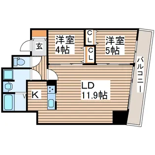 ブルーヴェル青葉通【4階】の間取り