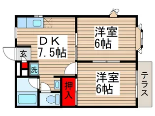 エスポワール我孫子B棟【1階】の間取り
