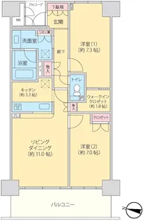 プレシオ・南ユーカリが丘【7階】の間取り