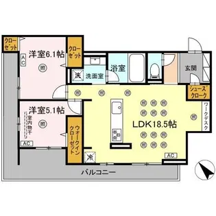 OrthoAxis浅生【2階】の間取り