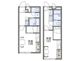 レオパレスMINORIA【2階】の間取り