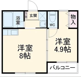 安武アパート駅東【1階】の間取り