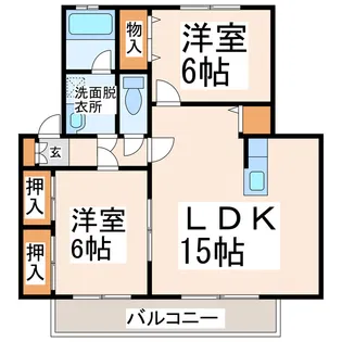 グリーンビュー C【1階】の間取り