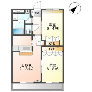 サニーコート百合前【2階】の間取り