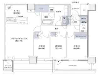シエリアタワー大阪堀江【45階】の間取り