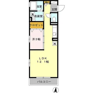 トゥールフルール【1階】の間取り