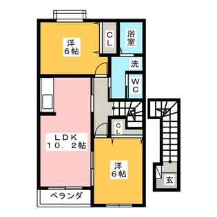 クレア フォーシーズンズA【2階】の間取り