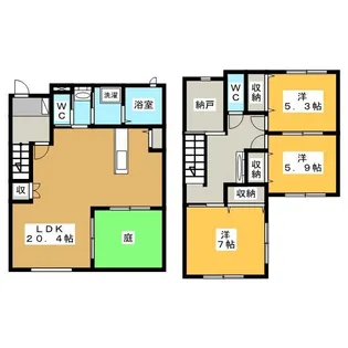 岐阜県瑞穂市祖父江【一戸建】の間取り