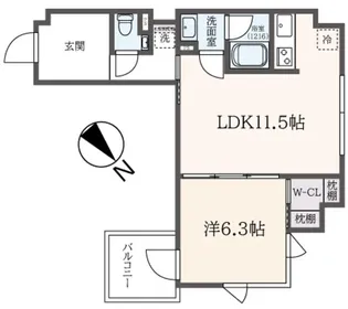 ルミアージュ登戸【6階】の間取り