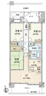 シエルグランデふなばし海神【7階】の間取り