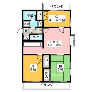 メゾン・デュ・モンテ【5階】の間取り